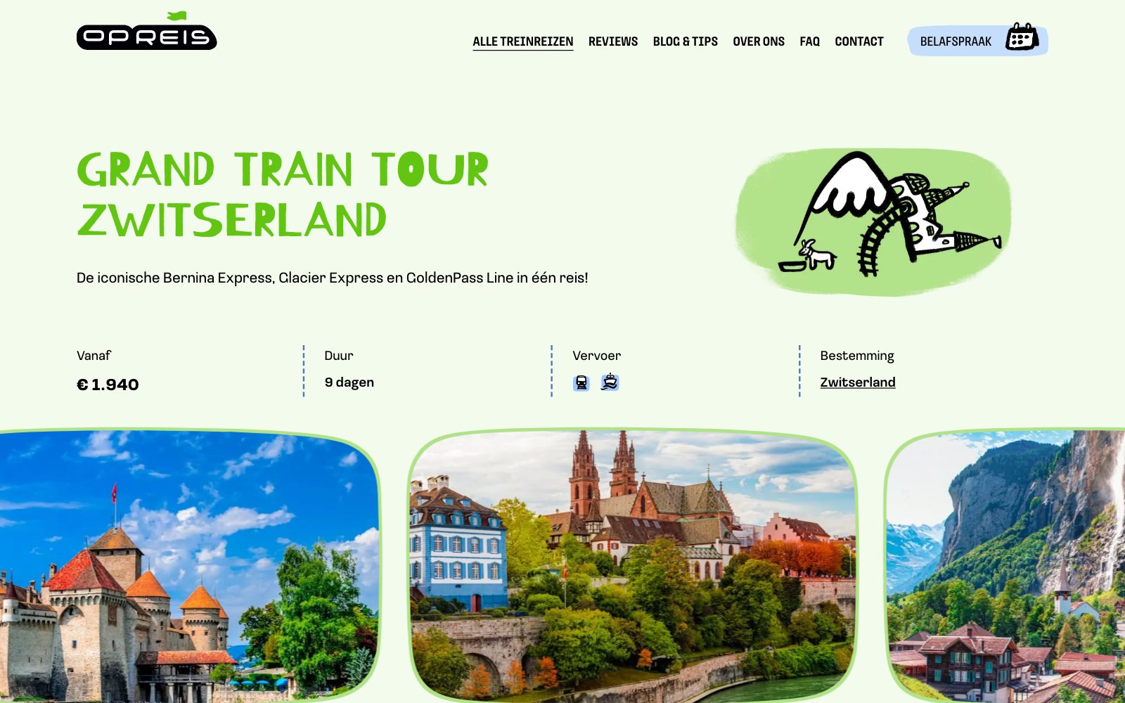 De Grand Train Tour Zwitserland op Opreis.nl
